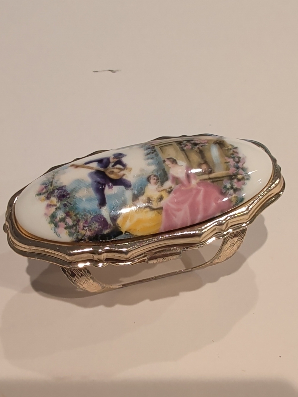 Vintage Victorian Ornate Lipstick Holder With Mirror
